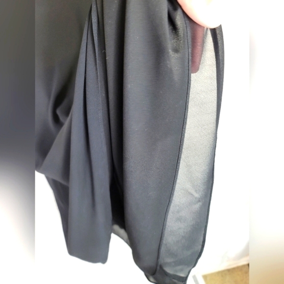 ADRIANNA PAPELL RUCHED BUST CHIFFON BLACK DRESS, SZ 8 - Picture 6 of 14